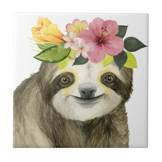 Tropical Halo | Sweet Sloth Tile (Front)