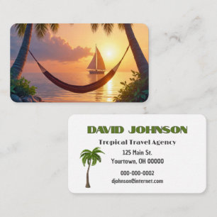 Tropical Hammock For Travel Agent Business Card