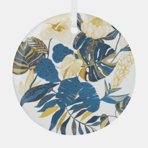 Tropical Hand Drawn: Creative Seamless Pattern Glass Ornament