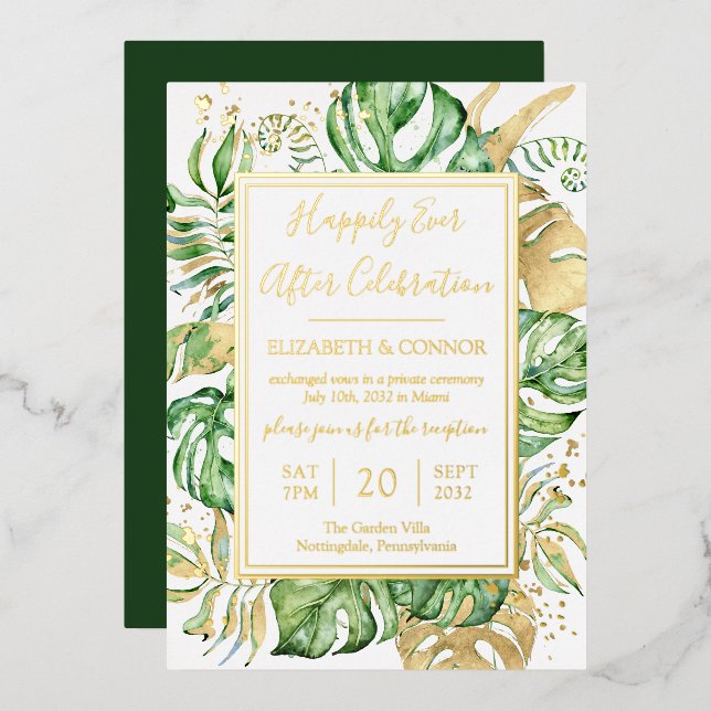 Tropical Happily Ever After Elope Reception Party (Front/Back)
