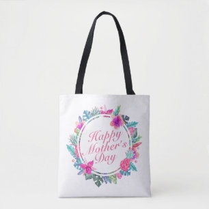 Tropical Happy Mother's Day Floral Frame Tote Bag