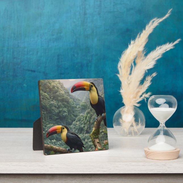 Tropical Harmony: Two Toucans in the Canopy Plaque (Insitu)