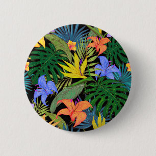 Tropical Hawaii Aloha Flower Graphic 2 Inch Round Button