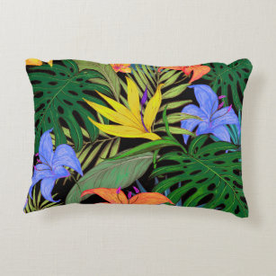 Tropical Hawaii Aloha Flower Graphic Accent Pillow