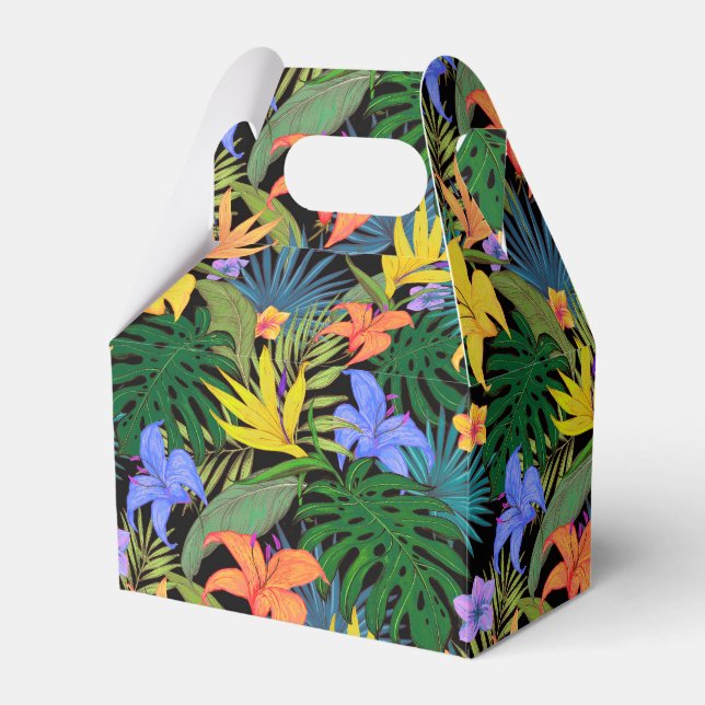 Tropical Hawaii Aloha Flower Graphic Favor Box (Front Side)