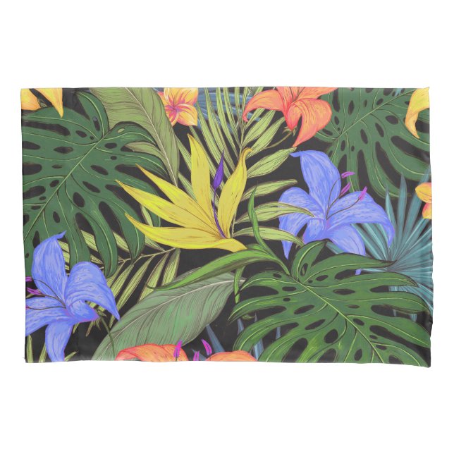 Tropical Hawaii Aloha Flower Graphic Pillowcase (Front)
