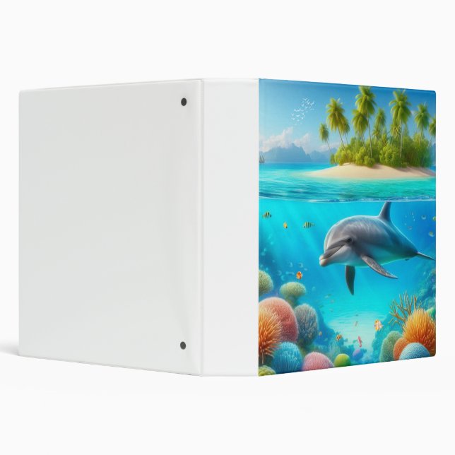 Tropical/Hawaii colourful underwater dolphin Binder (Background)