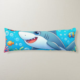 Tropical/Hawaii colourful underwater shark & turtl Body Pillow