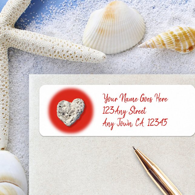 Tropical Hawaii Coral Heart Red Script Adresse (Créateur téléchargé)