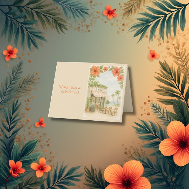 Tropical Hawaii Destination Wedding guest card (Creator Uploaded)