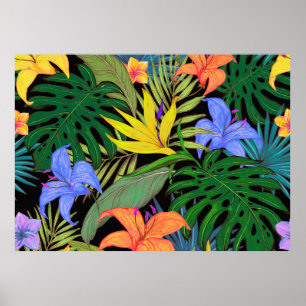 Tropical Hawaii Flower Graphic Art Design Poster