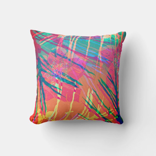 Tropical Hawaii Pattern Throw Pillow (Front)