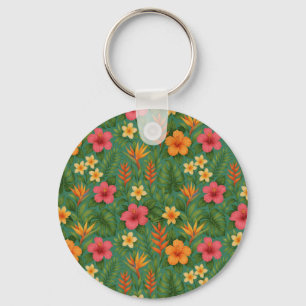Tropical/Hawaii patterned floral Keychain