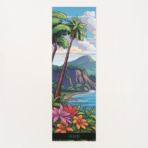 Tropical Hawaiian Beach Scene Yoga Mat