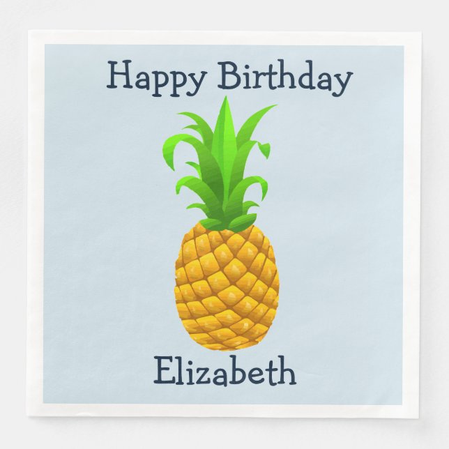 Tropical Hawaiian Birthday Luau Napkins (Front)