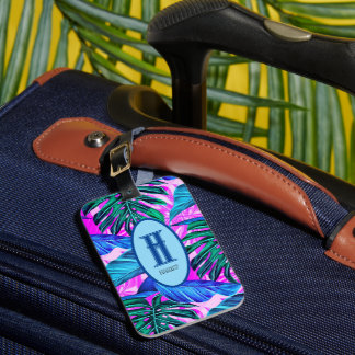 Tropical Hawaiian Blue Luggage Tag