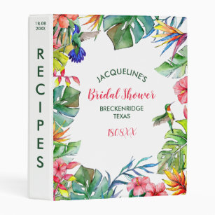 Tropical Hawaiian Bridal Shower Recipes Mini Binder