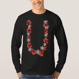 Tropical Hawaiian Flower Chain Summer Vacation Lei T-Shirt