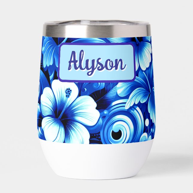 Tropical Hawaiian Flowers Hibiscus Personalized (Back)