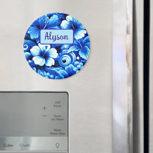 Tropical Hawaiian Flowers Hibiscus Personalized Magnet