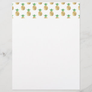 Tropical Hawaiian Gold Foil Pineapple Pattern