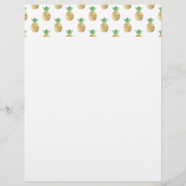 Tropical Hawaiian Gold Foil Pineapple Pattern (Front)