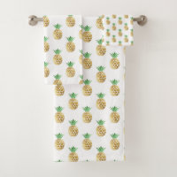 Tropical Hawaiian Gold Foil Pineapple Pattern