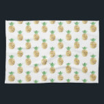 Tropical Hawaiian Gold Foil Pineapple Pattern Kitchen Towel<br><div class="desc">Fun tropical Hawaiian Gold Foil  Pineapple Pattern. This trendy yellow and green Aloha Hawaii Pineapple is a perfect cool print for a summer birthday gift.</div>