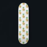 Tropical Hawaiian Gold Foil Pineapple Pattern Skateboard<br><div class="desc">Fun tropical Hawaiian Gold Foil  Pineapple Pattern. This trendy yellow and green Aloha Hawaii Pineapple is a perfect cool print for a summer birthday gift.</div>