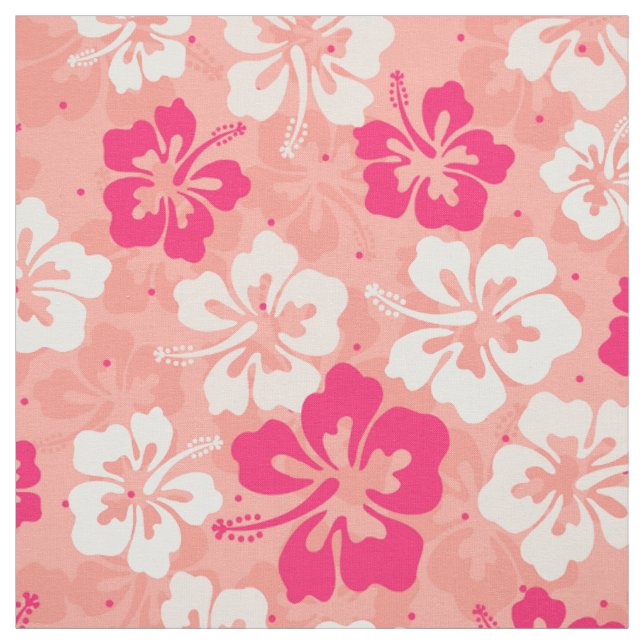 Tropical Hawaiian Hibiscus floral pattern Fabric (Swatch)