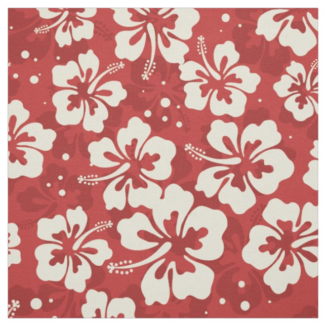 Tropical Hawaiian Hibiscus floral pattern Fabric (Swatch)