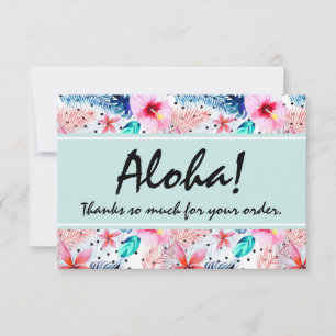 Tropical Hawaiian Hibiscus & Palm Leaf Thank You