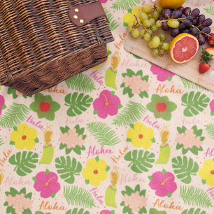 Tropical Hawaiian Hula Dancer Cozy Art Fleece Blanket