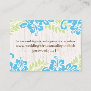 Tropical Hawaiian Info Card Turquoise