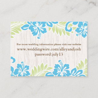 Tropical Hawaiian Info Card Turquoise