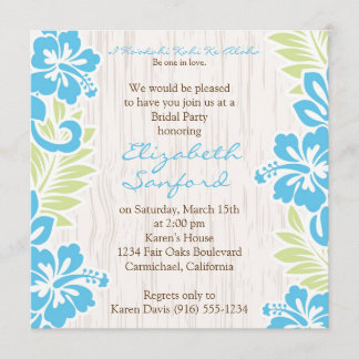 Tropical Hawaiian Invitation Turquoise
