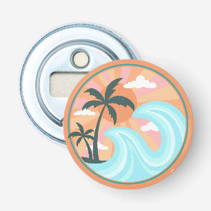 Tropical Hawaiian Island Palm Trees Good Vibes Bottle Opener