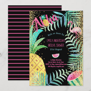 Tropical Hawaiian Luau Bridal Shower Invitation