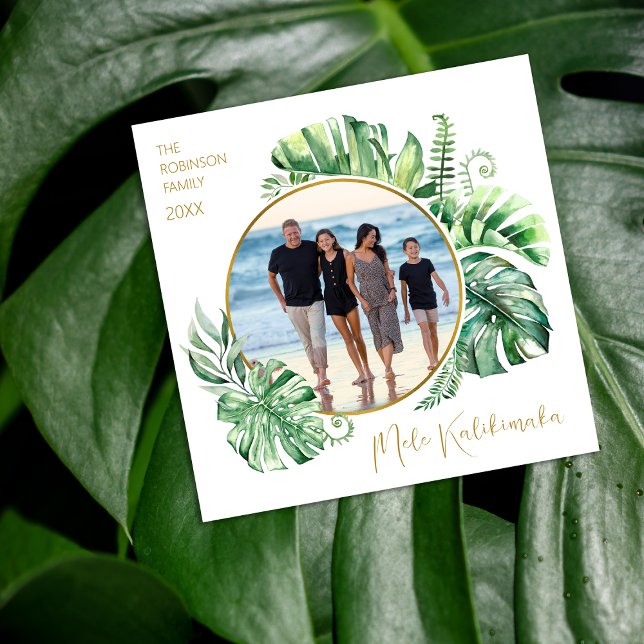 Tropical Hawaiian Mele Kalikimaka Christmas Holiday Card (Creator Uploaded)