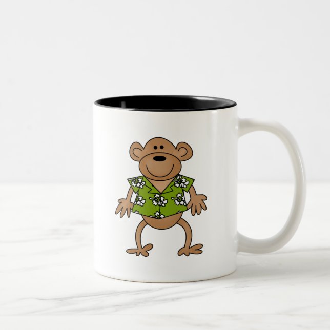 Tropical Hawaiian Monkey Two-Tone Coffee Mug (Right)