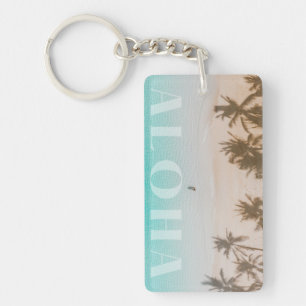 Tropical Hawaiian Paradise "Aloha" Custom Keychain