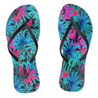 Tropical Hawaiian pattern  flip flops
