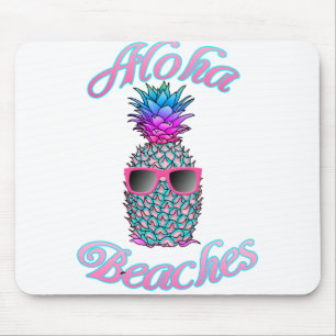 Tropical Hawaiian Pineapple Aloha Beaches Mouse Pad
