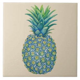 Tropical Hawaiian Pineapple Ceramic Tile