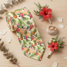Tropical Hawaiian Pineapple Fruit Floral Pattern