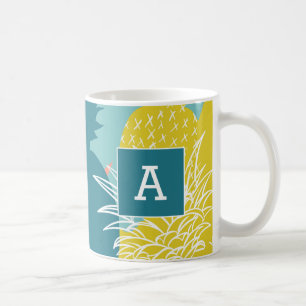 Tropical Hawaiian Pineapple Monogram Coffee Mug