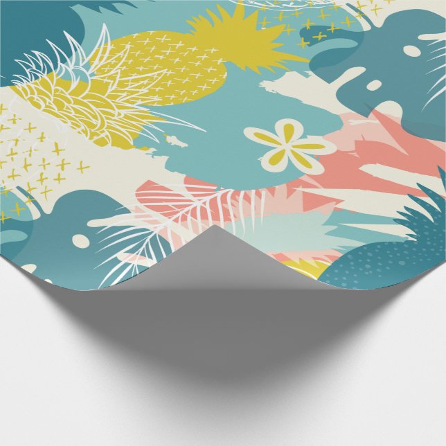 Tropical Hawaiian Pineapple Wrapping Paper (Corner)