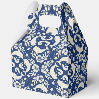 Tropical hawaiian print dolphins favor box