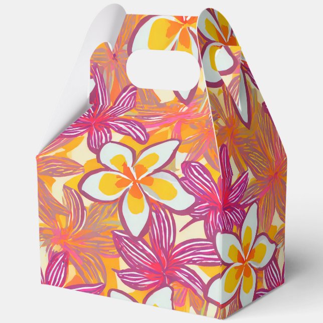 Tropical hawaiian print favor box (Back)