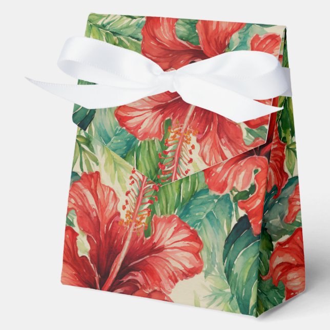 Tropical hawaiian print favor box (Front)